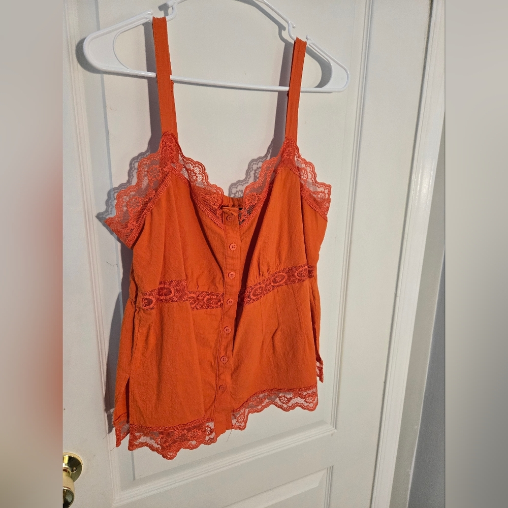 Torrid Vibrant Orange Lace Camisole